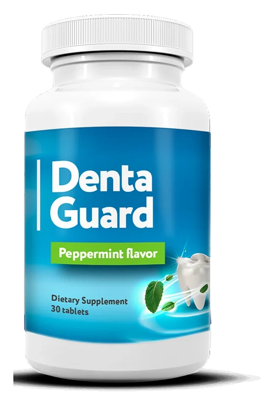 Single bottle of Denta Guard peppermint oral probiotic tablets